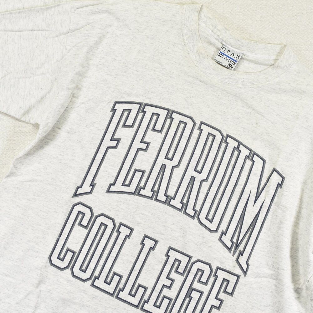 Ferrum College T Shirt Mens XL Heather Gray Gear For Sports Big Cotton USA Made